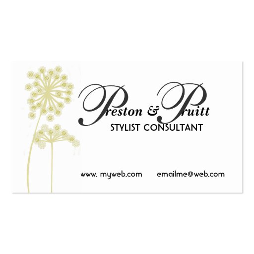 Classic  Sharp Monograms w Flower Business Card Templates (front side)