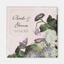 Classic Shells Black Wedding Save the Date Magnet