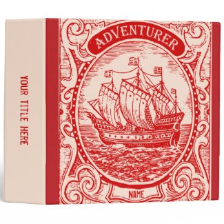 Classic Ship Antique Vintage Naval Sea Adventurer Vinyl Binders