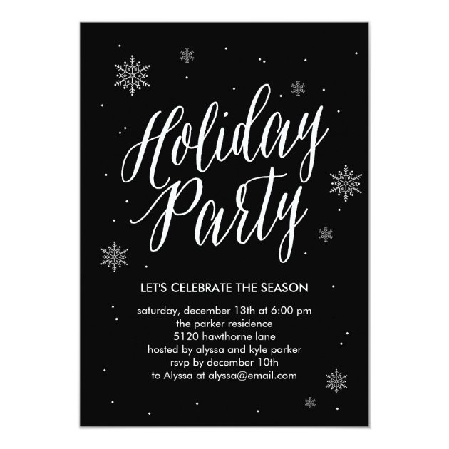 Classic Snowflakes Holiday Party Invitation