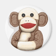 Classic Sock Monkey Refrigerator Magnet
