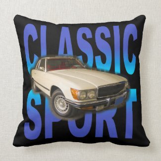 classic sports car pillow