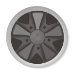 Classic sports car racing wheel used on 911 magnets