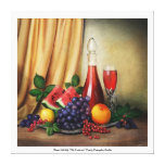 Classic still life with fruits and wine canvas stretched canvas print