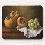 Classic still life with persimmons and grape mouse mousepad