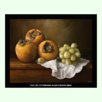 Classic Still life with Persimmons and Grape paint posters