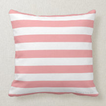 Classic Stripe Pillow in Coral/White