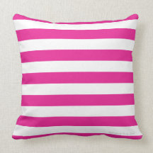 Classic Stripe Pillow in Tropic Floral Pink/White