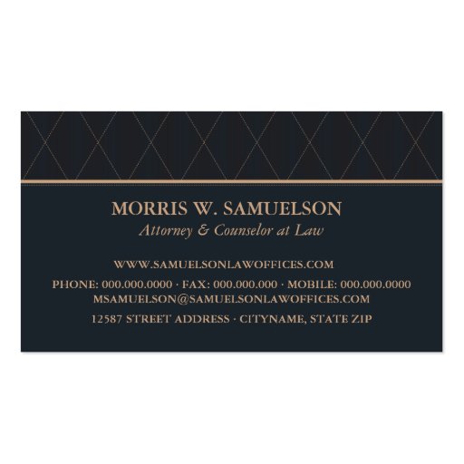 Classic Style Designer Business Card (back side)