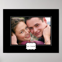 Classic Style Personalized Photo Mat - Black - Print