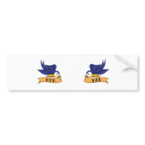 Classic Swallows With "Mom" and "Dad" Banners bumper stickers by PointBlankInd Classic Swallows With "Mom" and "Dad" Banners bumper stickers