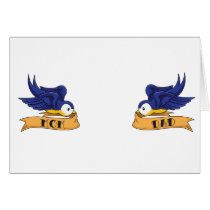 Classic Swallows With "Mom" and "Dad" Banners cards