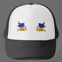 Classic Swallows With "Mom" and "Dad" Banners hats