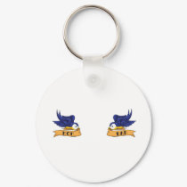 Classic Swallows With "Mom" and "Dad" Banners keychains by PointBlankInd Classic Swallows With "Mom" and "Dad" Banners keychains