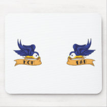 Classic Swallows With "Mom" and "Dad" Banners mousepads
