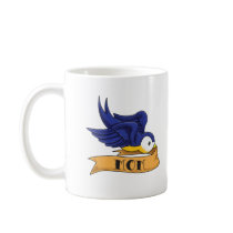 Classic Swallows With "Mom" and "Dad" Banners mugs