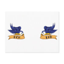 Classic Swallows With "Mom" and "Dad" Banners postcards