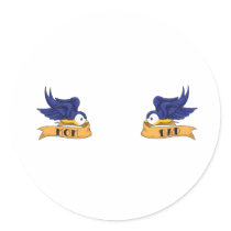 Classic Swallows With "Mom" and "Dad" Banners stickers by PointBlankInd Classic Swallows With "Mom" and "Dad" Banners stickers