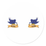 Classic Swallows With "Mom" and "Dad" Banners stickers