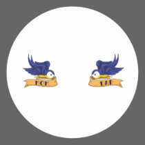 Classic Swallows With "Mom" and "Dad" Banners stickers