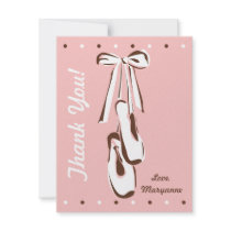 Classic Sweet Pink Ballet Shoe Note Card Custom Invitations