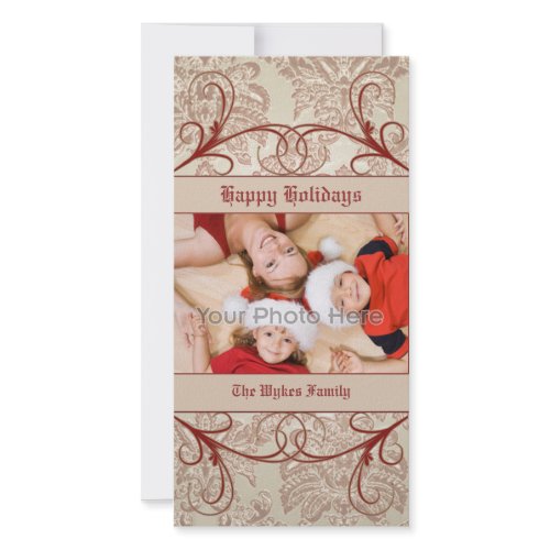 Classic Swirl Christmas Photo Card by TheOneDesigns