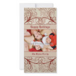 Classic swirl christmas photocard photo card template