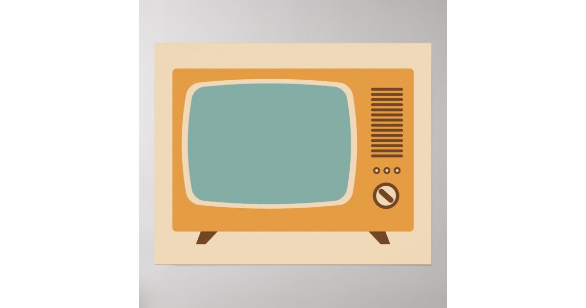 Classic Television Set Graphic Poster Zazzle