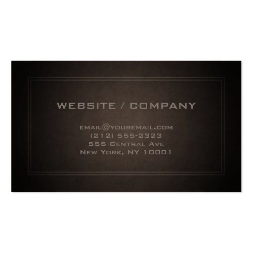 Classic Thin Border Brown Business Card (back side)