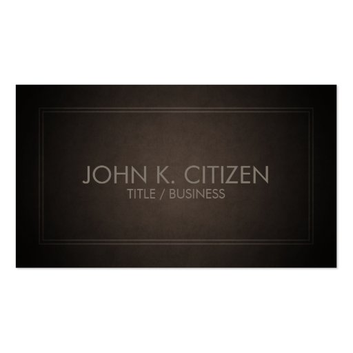 Classic Thin Border Brown Business Card (front side)