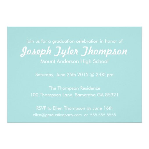 Classic Tiffany Graduation Announcement - Invite