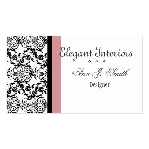 Classic Touch of Pink Damask Business Card