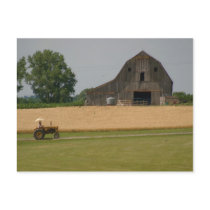 Classic Tractor & Barn Postcard by jplamer Classic Tractor & Barn Postcard