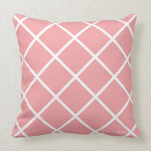 Classic Trellis Pillow in Coral/White