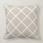 Classic Trellis Pillow in Sand/White