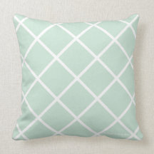 Classic Trellis Pillow in Seaglass/White