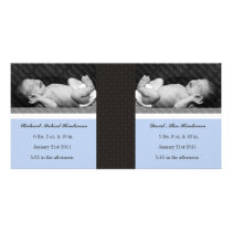 Classic Twin Boys Double New Baby Photo Cards photo cards