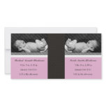 Classic Twin Girls Double New Baby Photo Cards photo cards