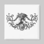 Classic Two Cherubs with Ivy and Flowers magnets