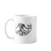 Classic Two Cherubs with Ivy and Flowers Coffee Mug