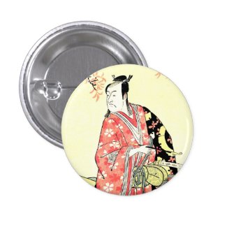 Classic ukiyo-e Traditional Japanese Samurai art Pinback Buttons