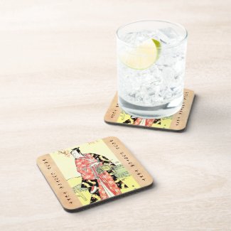 Classic ukiyo-e Traditional Japanese Samurai art Drink Coasters