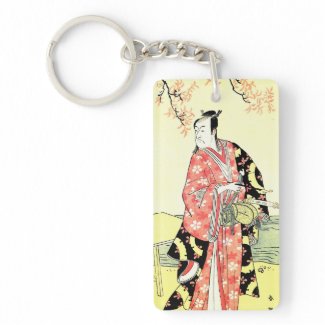 Classic ukiyo-e Traditional Japanese Samurai art Rectangular Acrylic Keychains