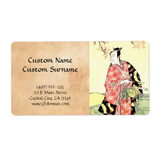 Classic ukiyo-e Traditional Japanese Samurai art Shipping Label