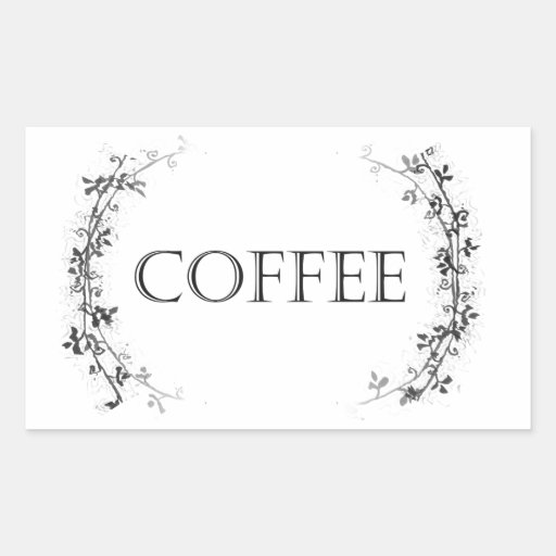 Classic Vine Design Coffee Jar Labels Stickers Zazzle