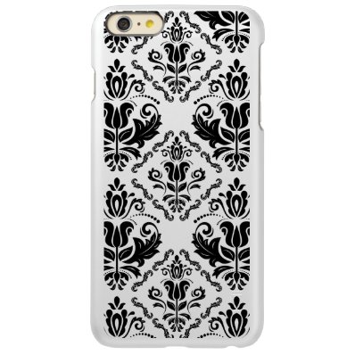 Classic Vintage Black White Damask Pattern Incipio Feather® Shine iPhone 6 Plus Case