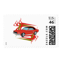 Classic Vintage Car Red and Black Postage Stamps