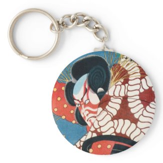 Classic vintage japanese kabuki samurai Utagawa Key Chains