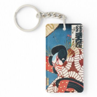 Classic vintage japanese kabuki samurai Utagawa Rectangle Acrylic Keychain