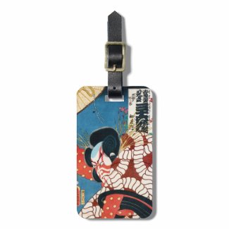 Classic vintage japanese kabuki samurai Utagawa Bag Tags